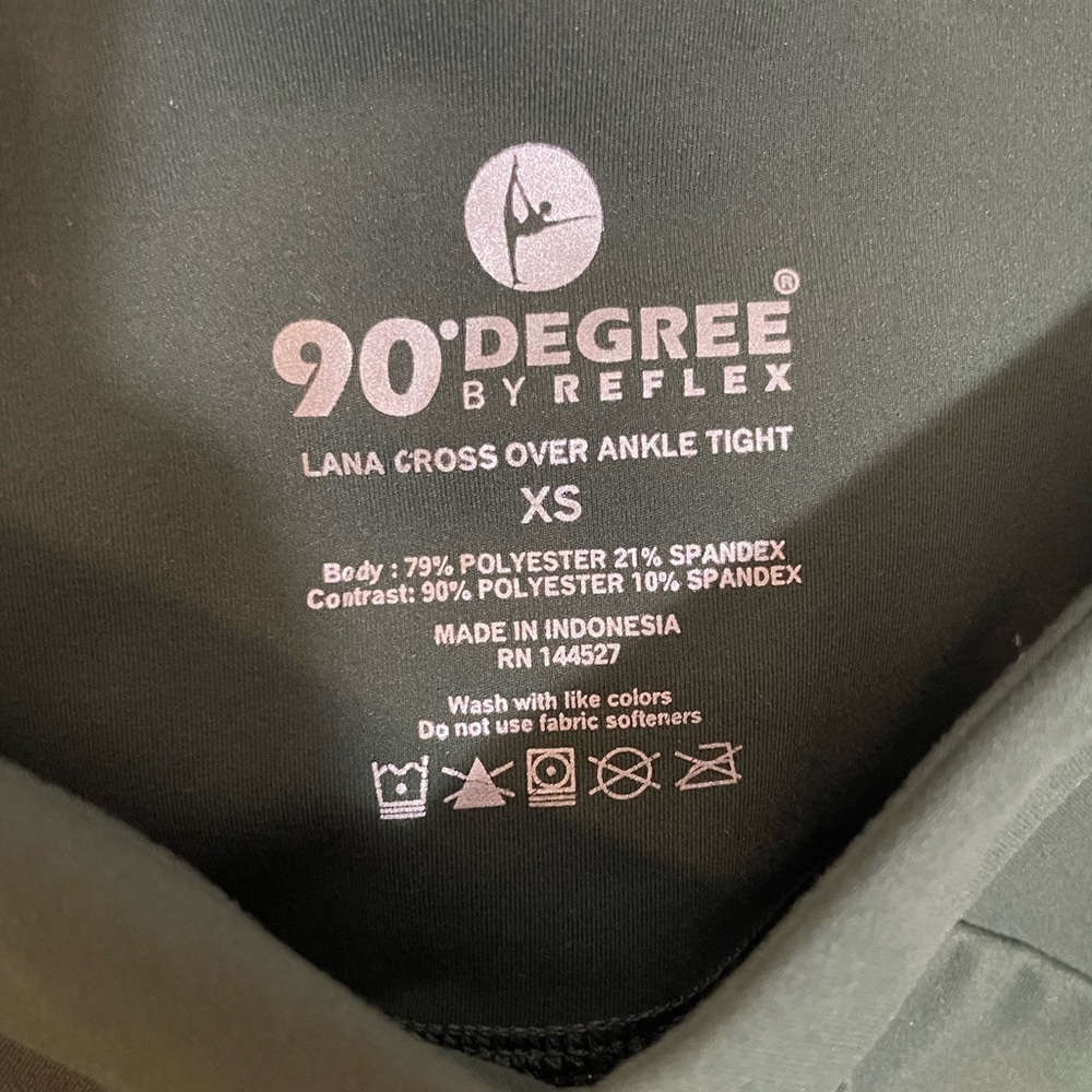 90 Degree Lana Cross Over Ankle Tight Green Leggings Size XS Yoga Staple Stretch - Picture 4 of 7